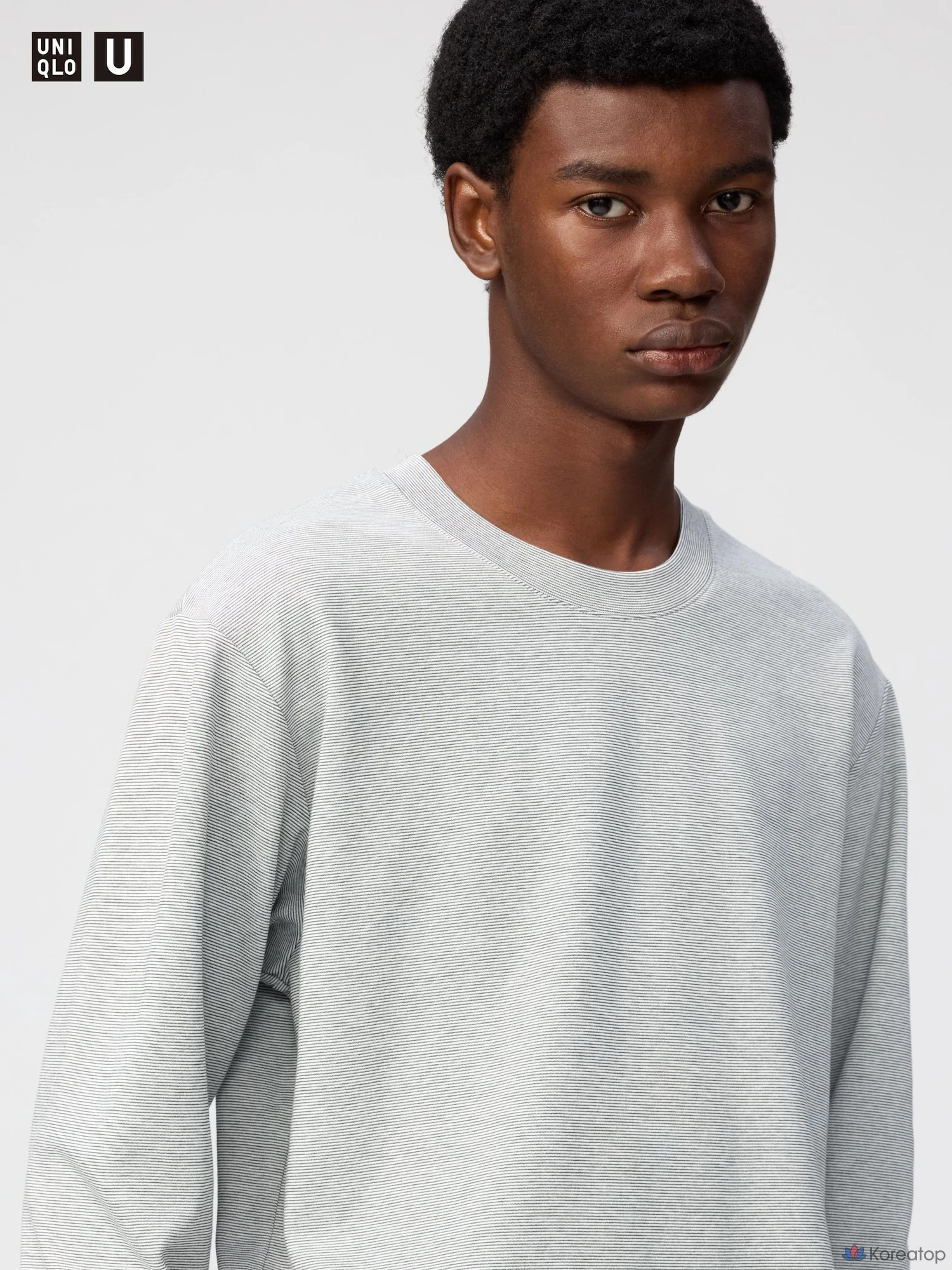 Футболка Uniqlo AIRism Cotton Striped Long Sleeve