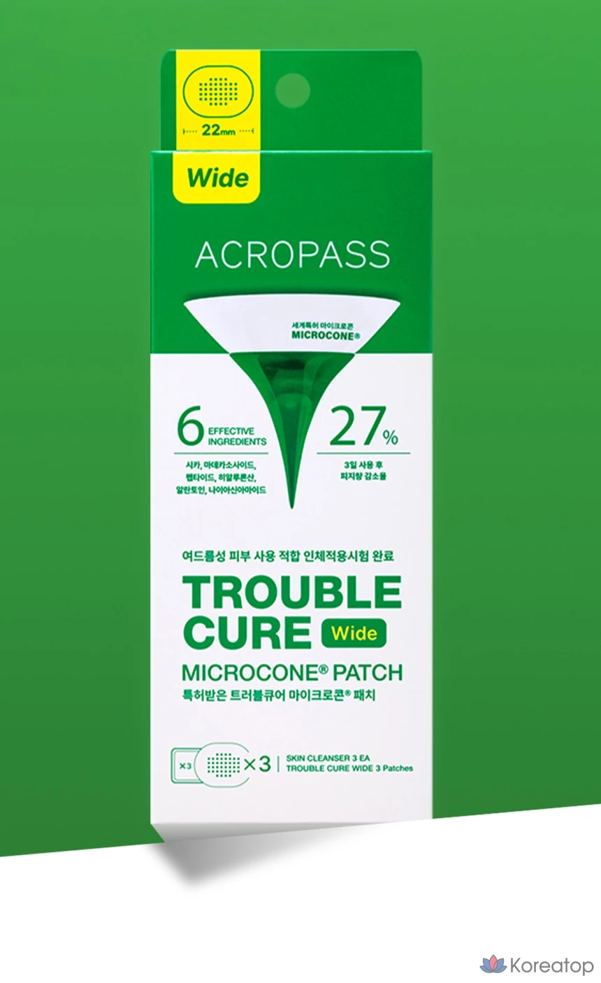 Набор из 3 микроконусных пластырей Acropass Trouble Cure Microcone Patch + 3 очищающих средства для кожи., фото 2