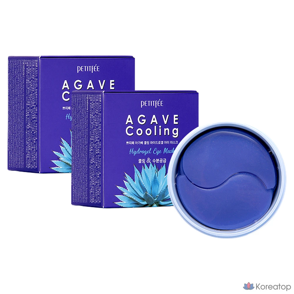 Охлаждающие гидрогелевые маски для глаз Petitfee Agave, 60 штук, 2 упаковки