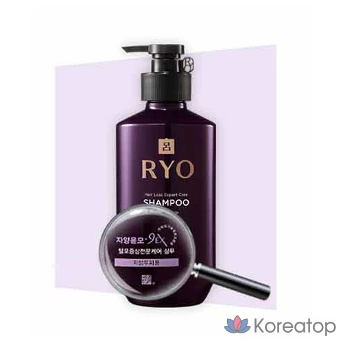 Шампунь Ryo Yangyunmo 9EX для лечения выпадения волос при жирной коже головы, 400 мл, 1 шт.