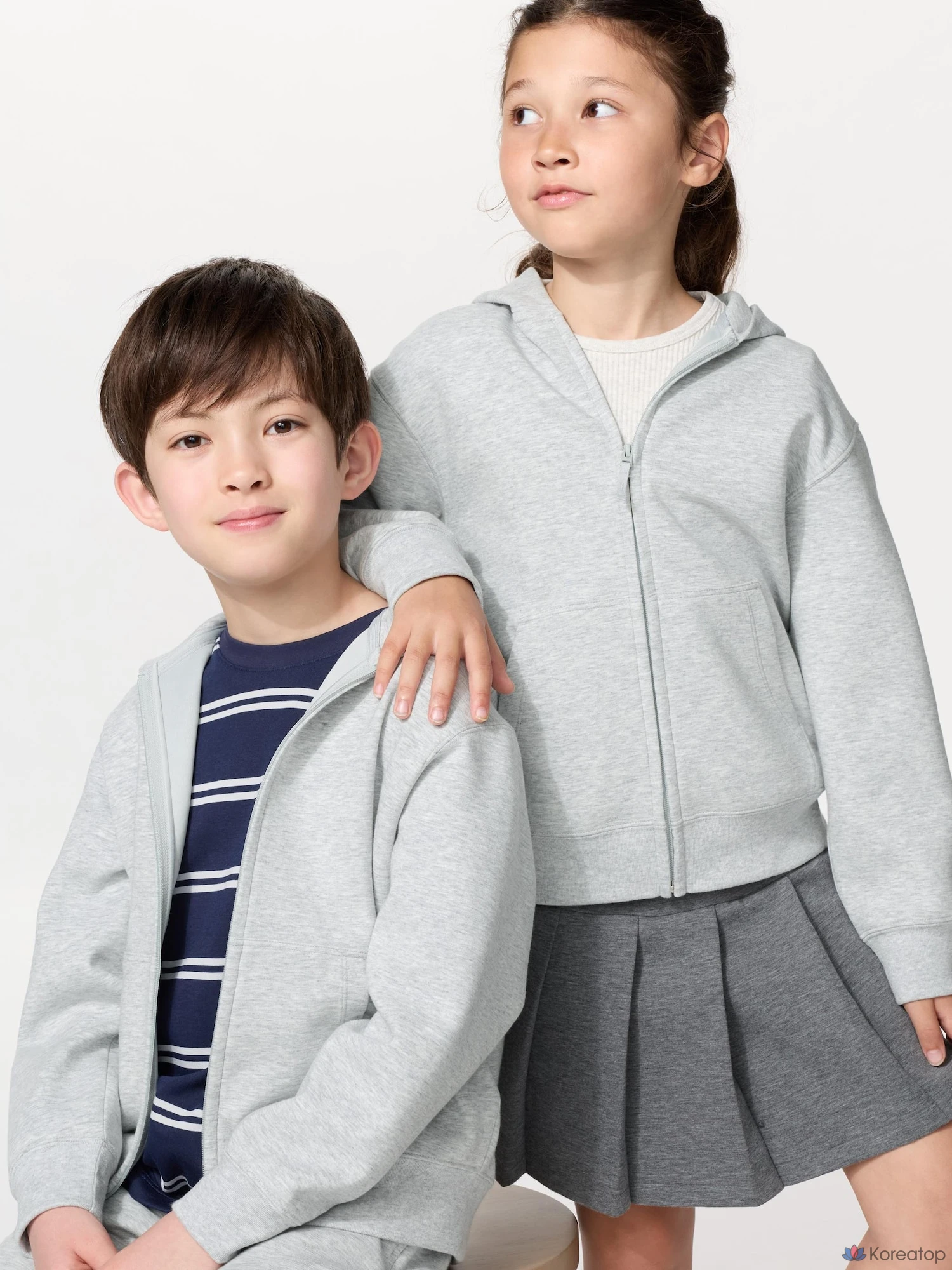 Парка детская Uniqlo Dry Sweat Full-Zip Parka, однотонная