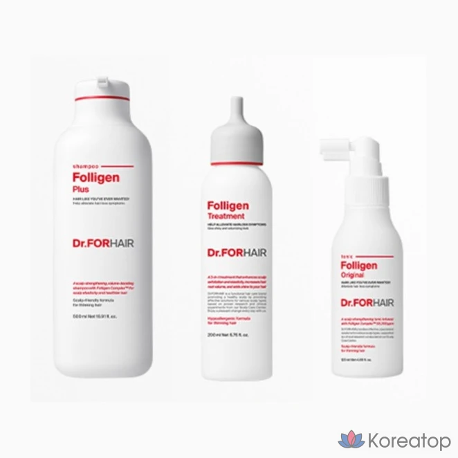 Шампунь Dr. For Hair Foligen Plus для облегчения выпадения волос, 500 мл + 100 мл, 1 флакон.