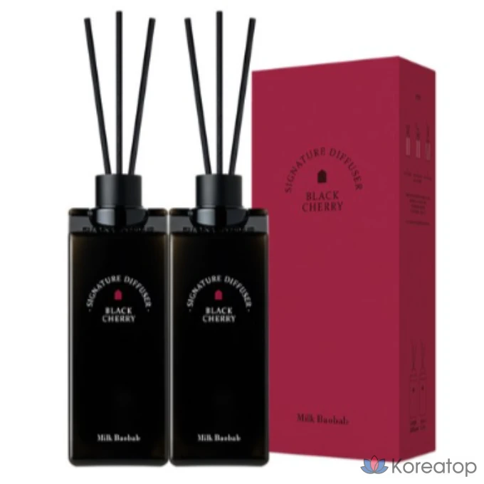 Ароматический диффузор Milk Baobab Signature, аромат черной вишни, 500 мл, набор из 4 штук.