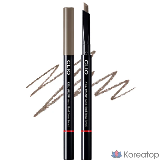 Карандаш для бровей Clio Kill Brow Auto Hard Brow Pencil 24AD, № 6, серо-коричневый, 1 шт.