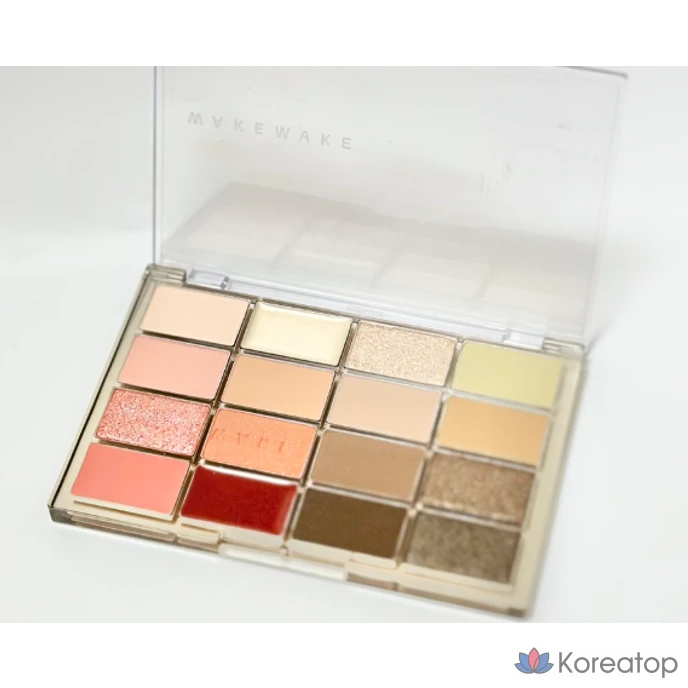 Палетка теней для век WAKEMAKE Soft Blurring Eye Palette, Цвет: Хаки, Абрикос, Персиковый, Теплый оттенок, № 22, Стакан Mellow, 1 шт.