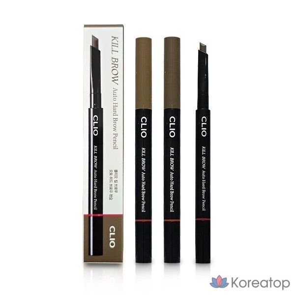 Карандаш для бровей Clio Kill Brow Auto Hard Brow Pencil, натуральный коричневый, 1 шт.