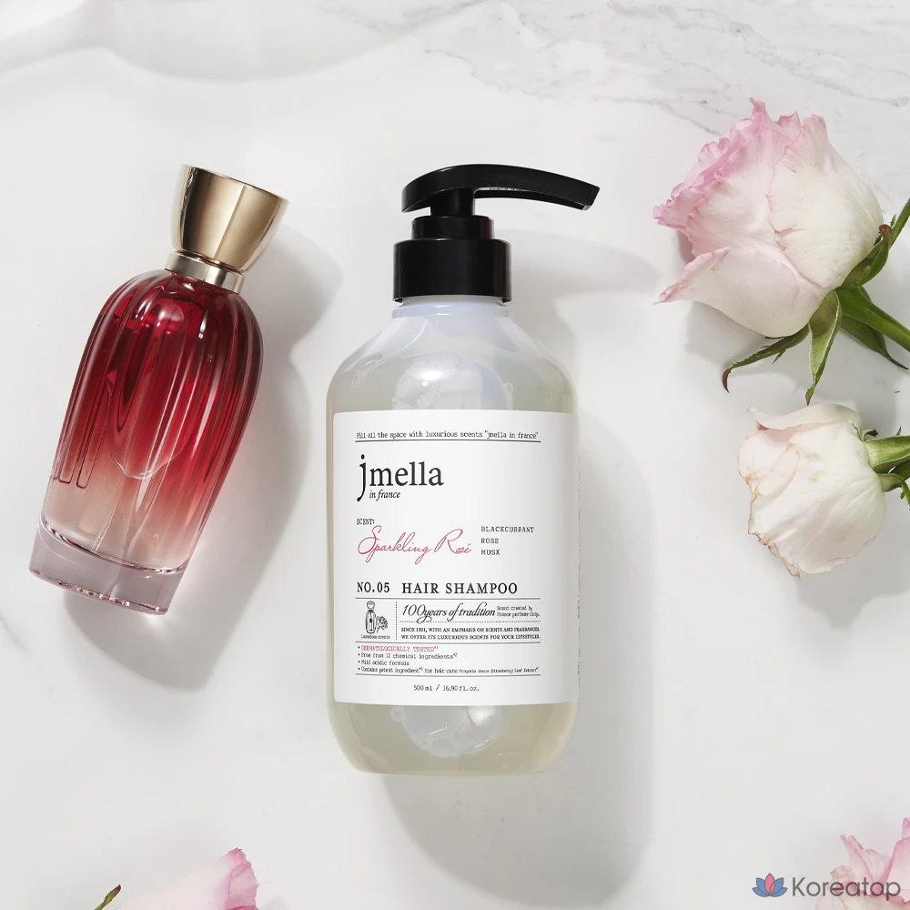 Шампунь для волос Jmella «Искрящаяся роза» с фруктово-розовым ароматом, 1 шт., 500 мл.