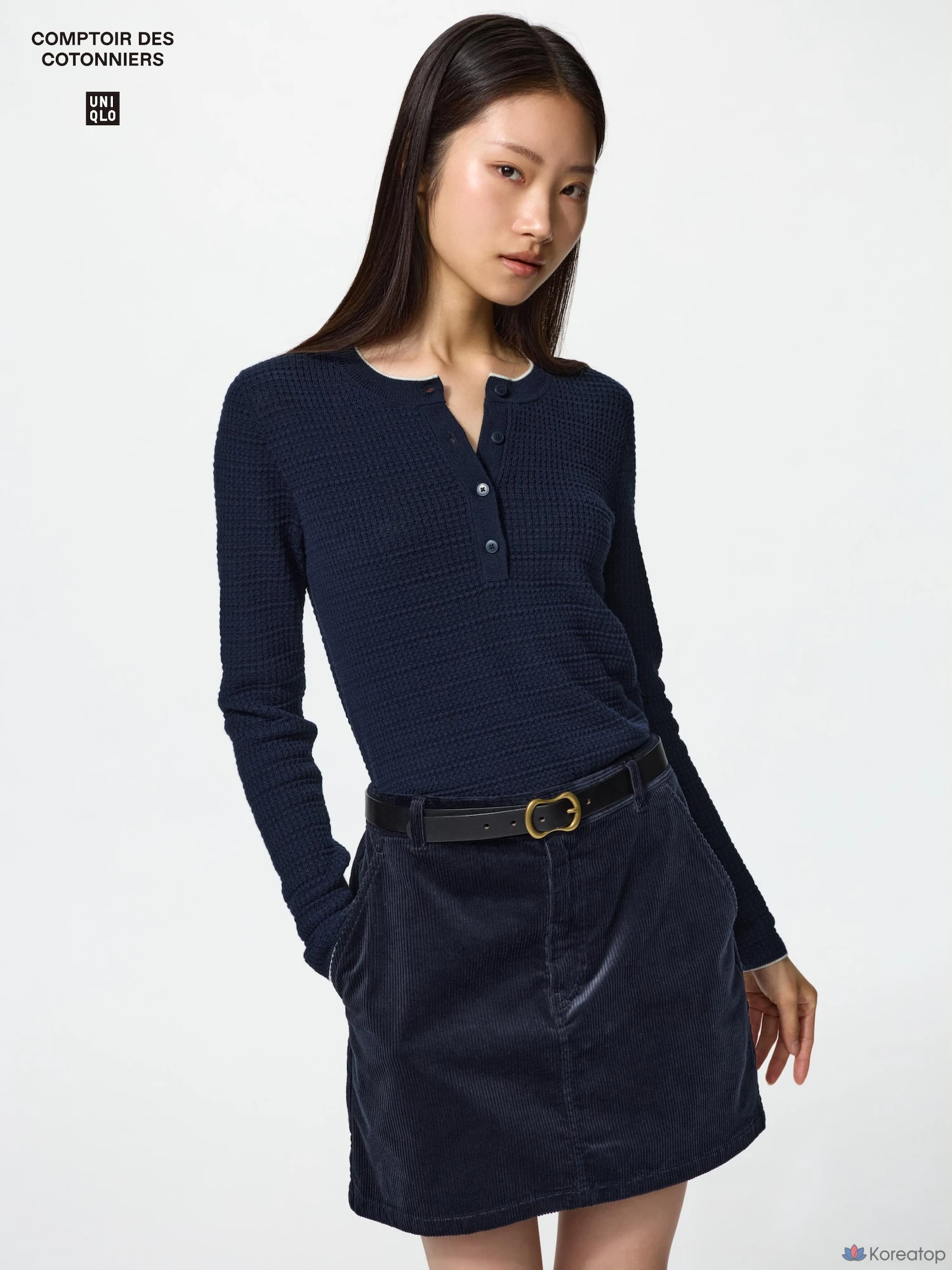Свитер Uniqlo Merino Blend Henley Neck Sweater
