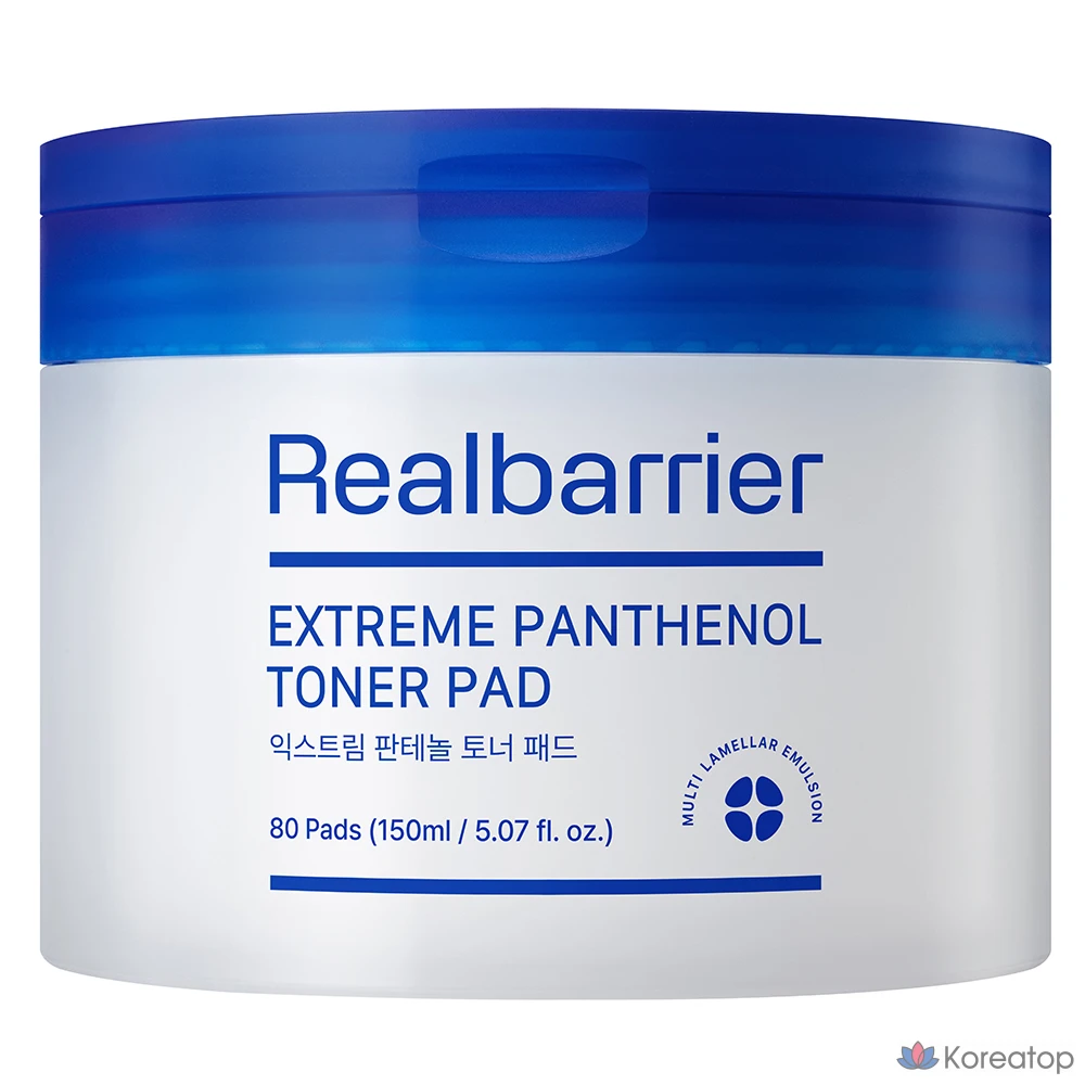 Тоник-подушечки Real Barrier Extreme с пантенолом, 150 мл, 80 листов, 1 упаковка.
