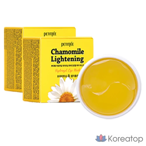 Осветляющая гидрогелевая маска для глаз Petitfee с ромашкой, 2 шт., 60 штук