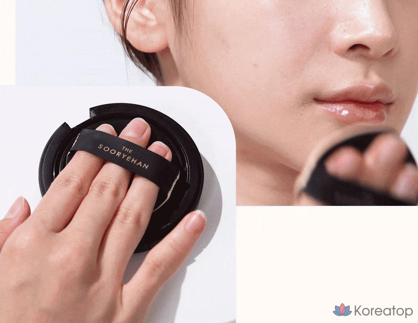 Сменный блок тонального крема Sooryehan The Black Tension Fit Mesh Cushion Foundation, 13 г, № 21, 1 шт., фото 6