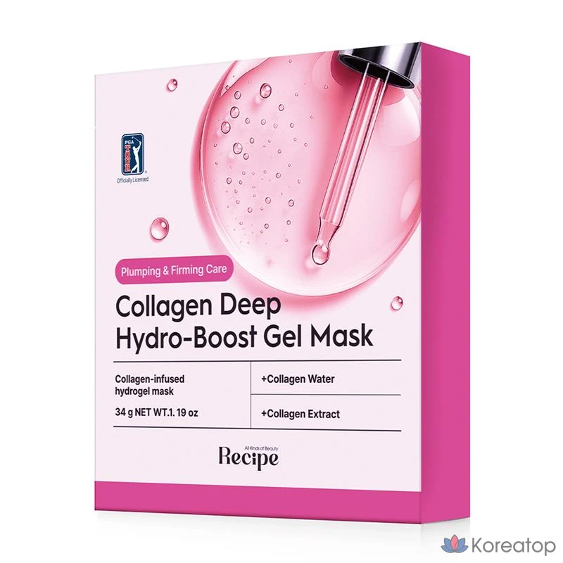 Тканевая маска для лица Re:cipe Collagen Deep Hydro Boost Gel Mask, 8 шт., фото 2