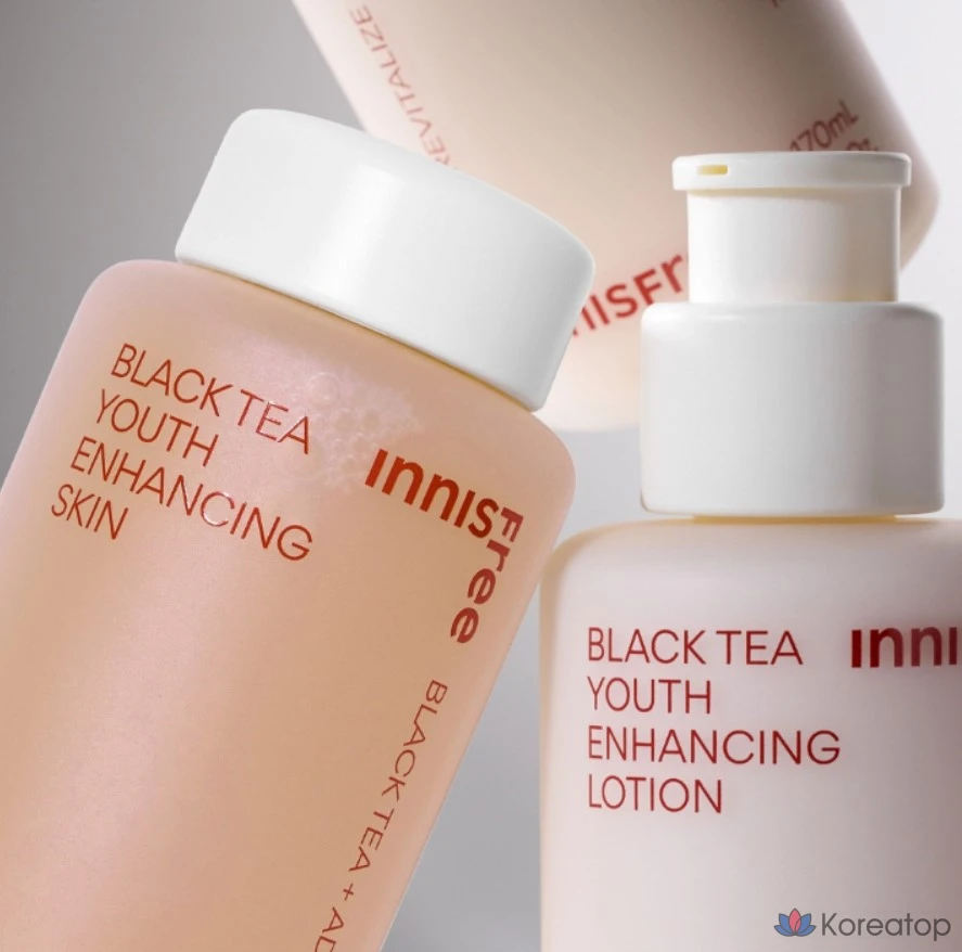 Набор для ухода за кожей Innisfree Black Tea Youth Enhancing Skincare Set, 170 мл, 3 набора., фото 7