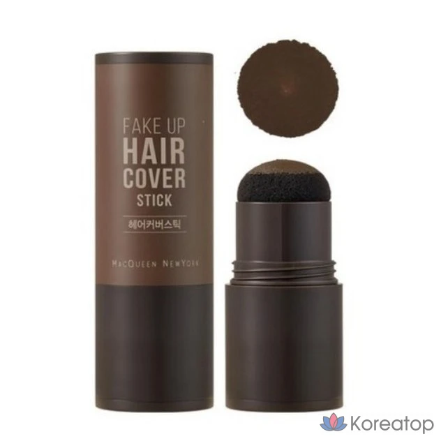 Накладные пряди для волос Mqny New York Fake Up Hair Cover Stick 2,5 г, темно-коричневые, 1 шт.