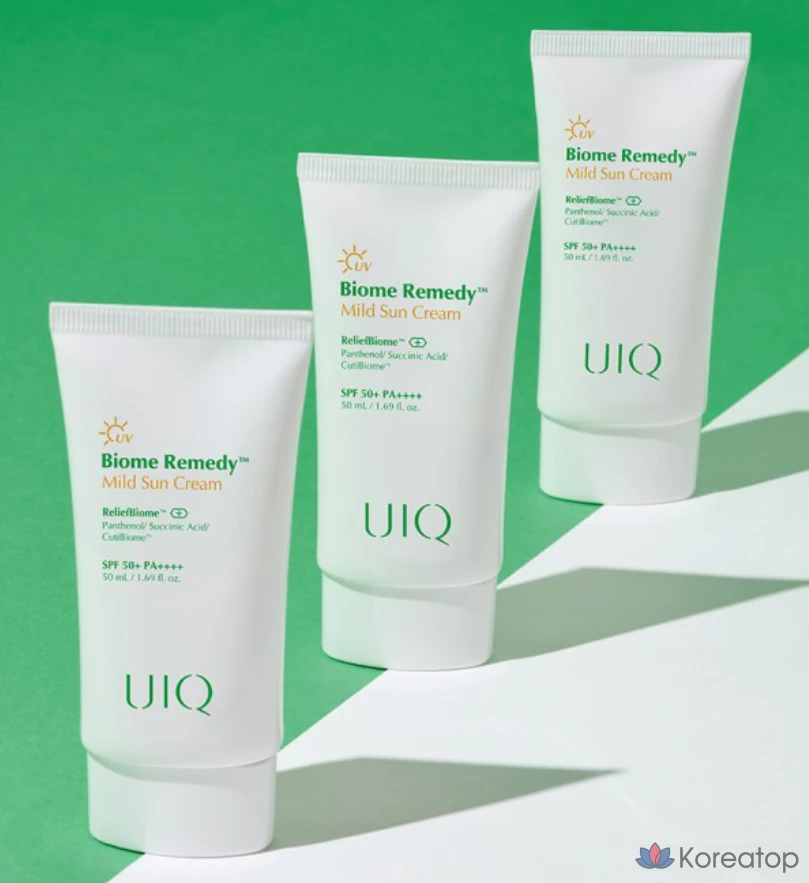 Солнцезащитный крем UIQ Biome Remedy Mild Sunscreen SPF50+ PA++++, 50 мл, 1 шт.