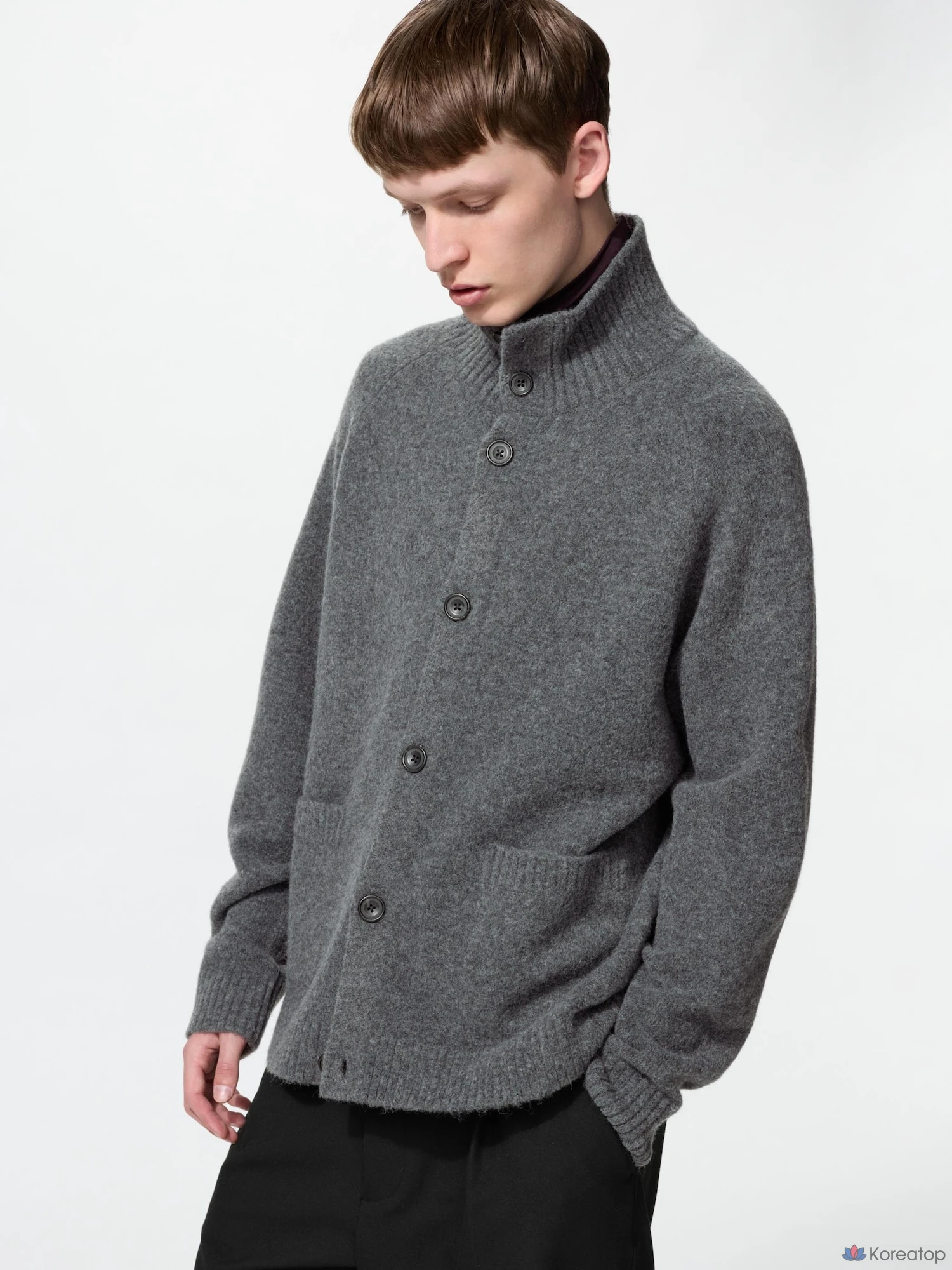 Кардиган Uniqlo Souffle Yarn Stand Collar