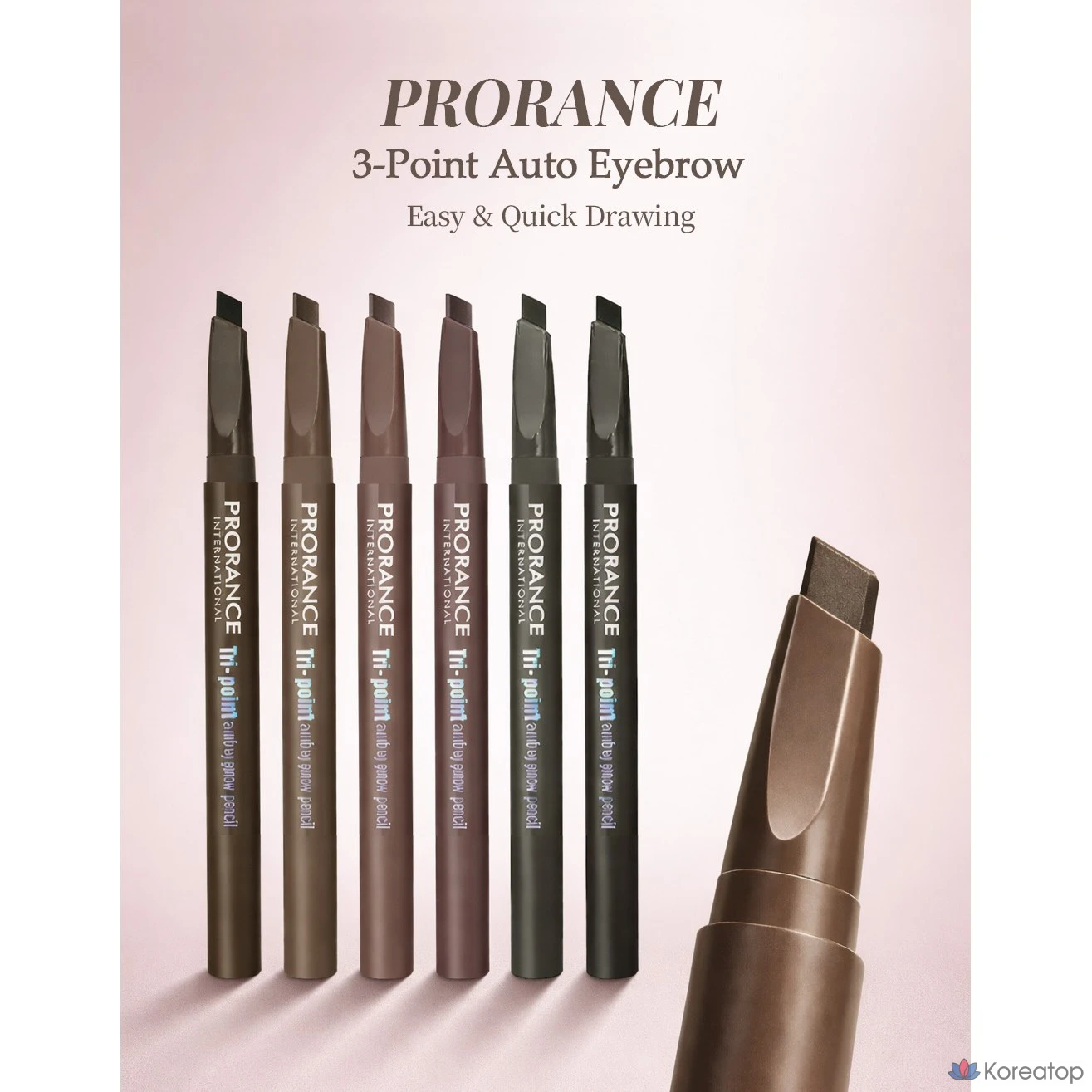 Карандаш для бровей Prorance 3 Point Precision Auto Eyebrow Pencil, оттенок 22 Dark Brown, 1 шт., фото 6
