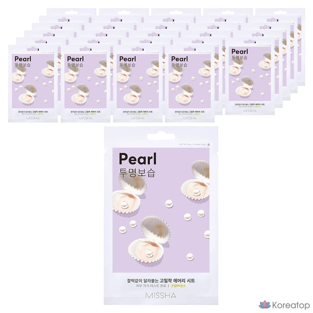 Тканевая маска Missha Airy Close-Fit Sheet Mask Pearl, 1 упаковка, 40 штук