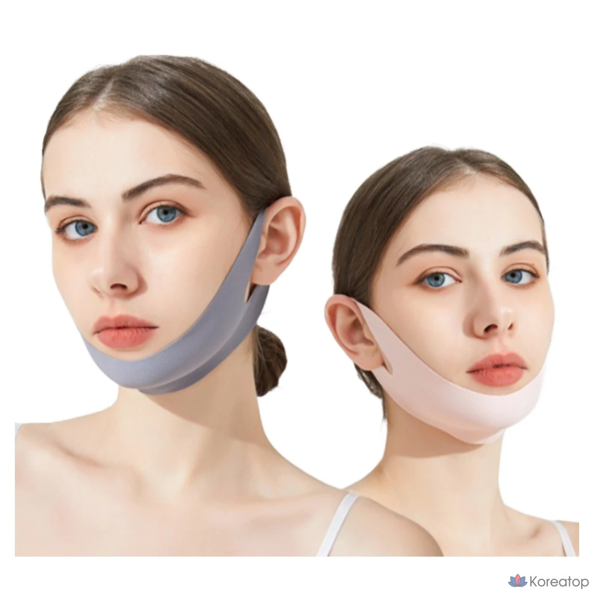 Эластичная маска для подтяжки подбородка Deep Talk DT0883, 1 шт., серая.