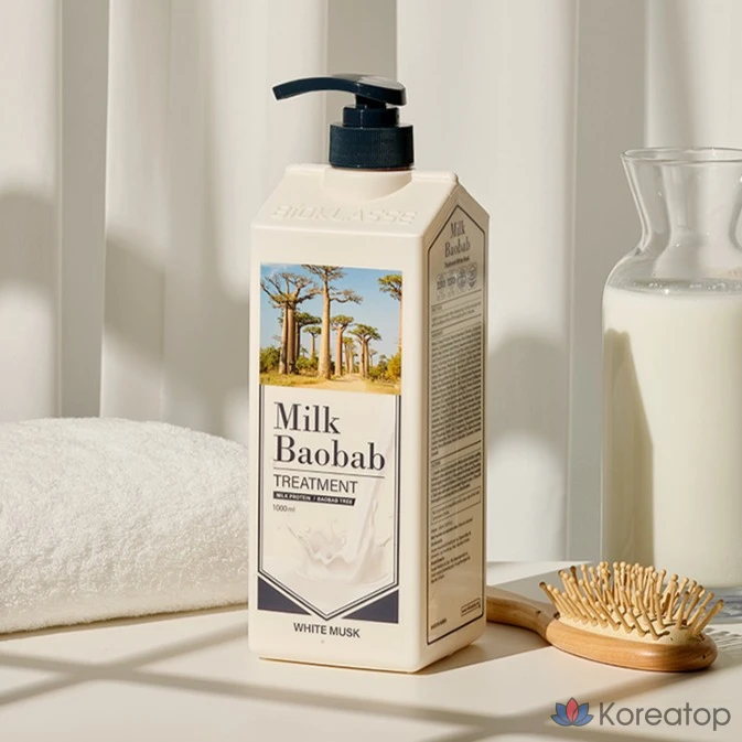 Шампунь Milk Baobab Perfume 500 мл + средство для ухода 1 л White Musk, 1 шт.