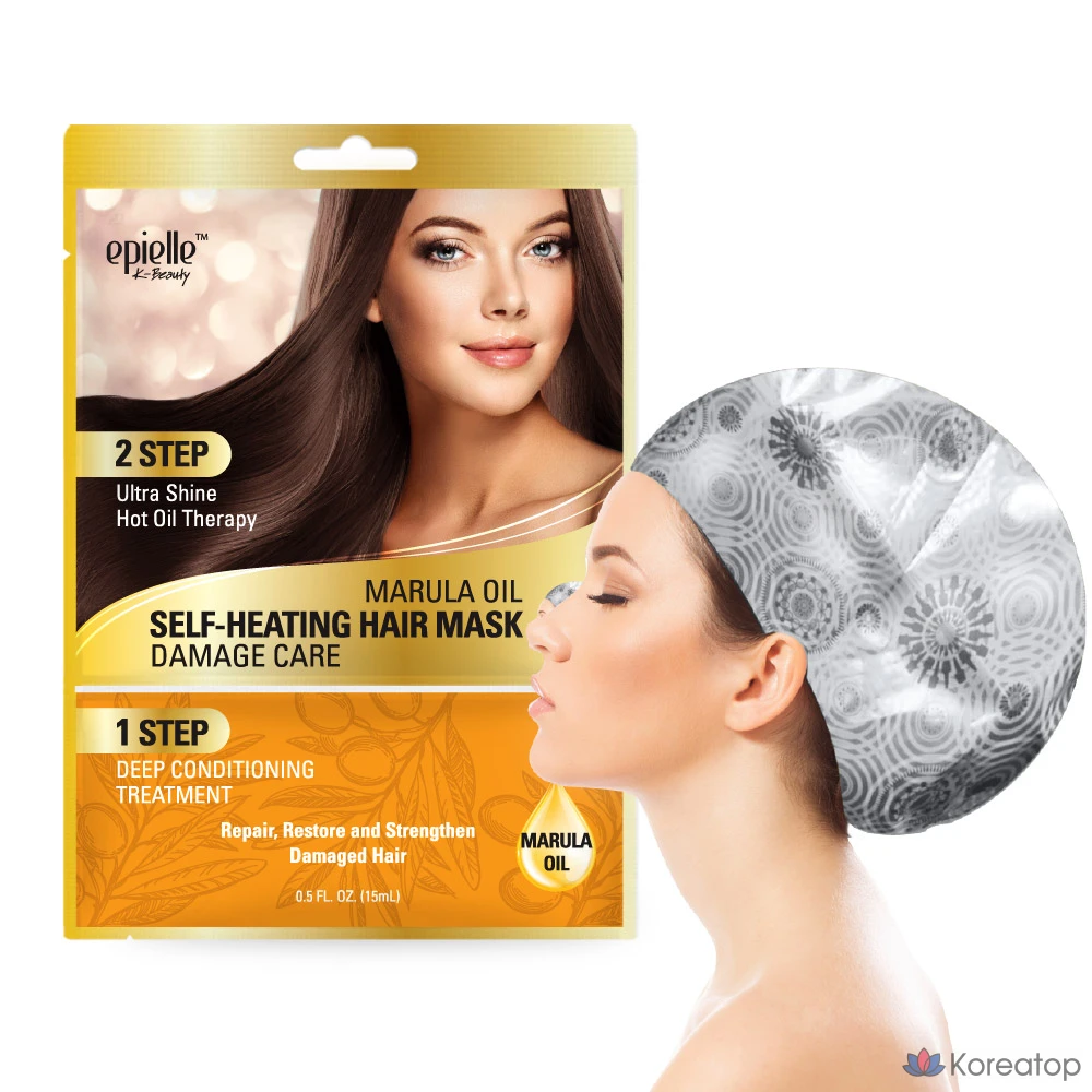 Паровая самонагревающаяся двухступенчатая маска для волос Epielle для ухода за поврежденными волосами, 35 мл, 1 шт.
