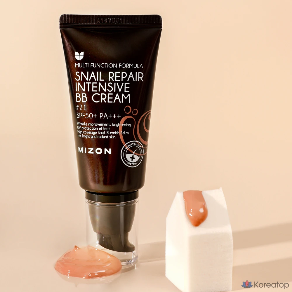 Интенсивный BB-крем Mizon Snail Repair SPF50+ PA+++, Интенсивный BB-крем Snail Repair № 21, 1 шт.