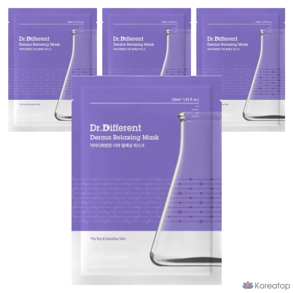 Расслабляющая маска для лица Dr. Different Derma Relaxing Mask, 30 мл, 4 шт., 1 упаковка