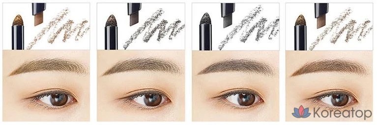 Карандаш для бровей The Saem Eco Soul Pencil & Powder Dual Eyerow Auto Pencil, 0.3g, 02 Black Brown, 1 шт., фото 3