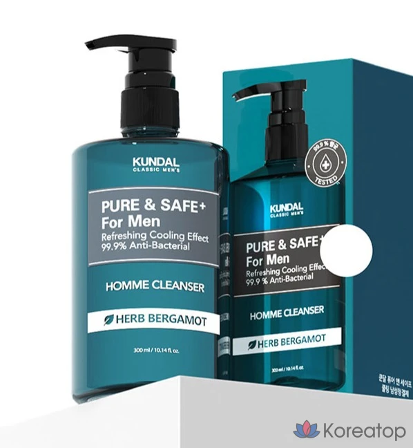 Охлаждающее средство для умывания Kundal Pure &amp; Safe для мужчин, 300 мл, 1 шт.