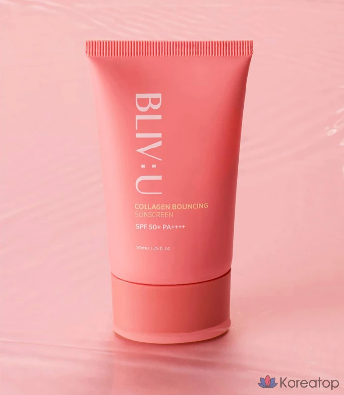 Солнцезащитный крем BLIV:U Collagen Bouncing Sunscreen SPF 50+ PA++++, 50 мл, 1 шт.