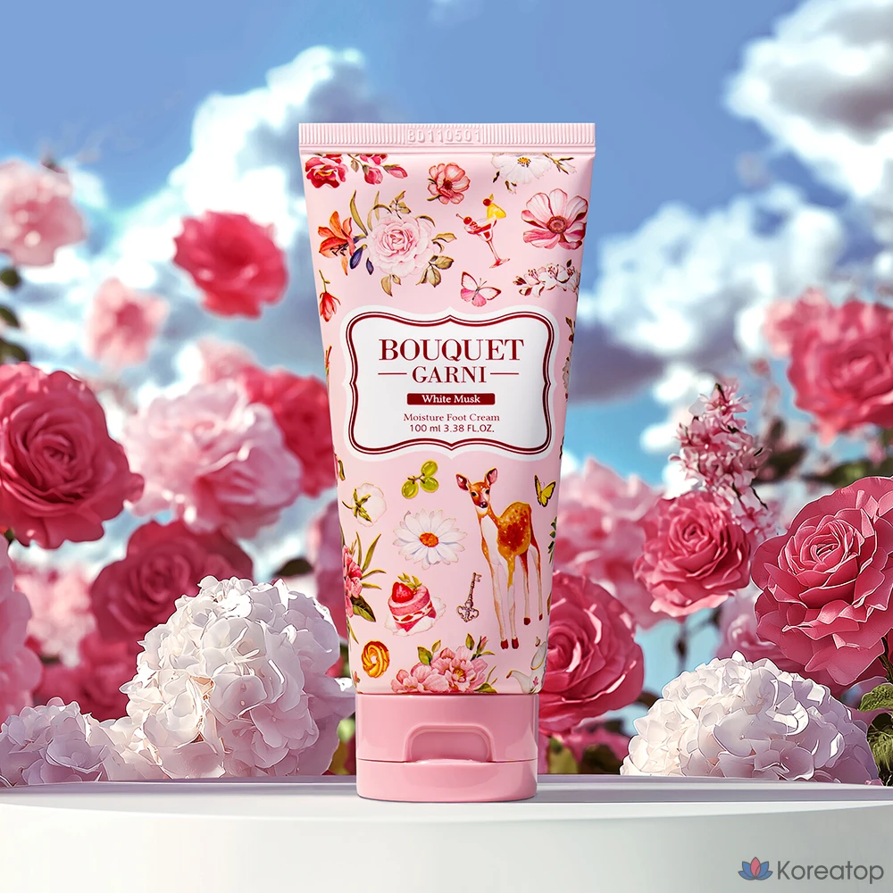 Увлажняющий отшелушивающий крем для ног Bouquet Garni «Белый мускус», 1 упаковка, 6 флаконов, 100 мл, фото 2