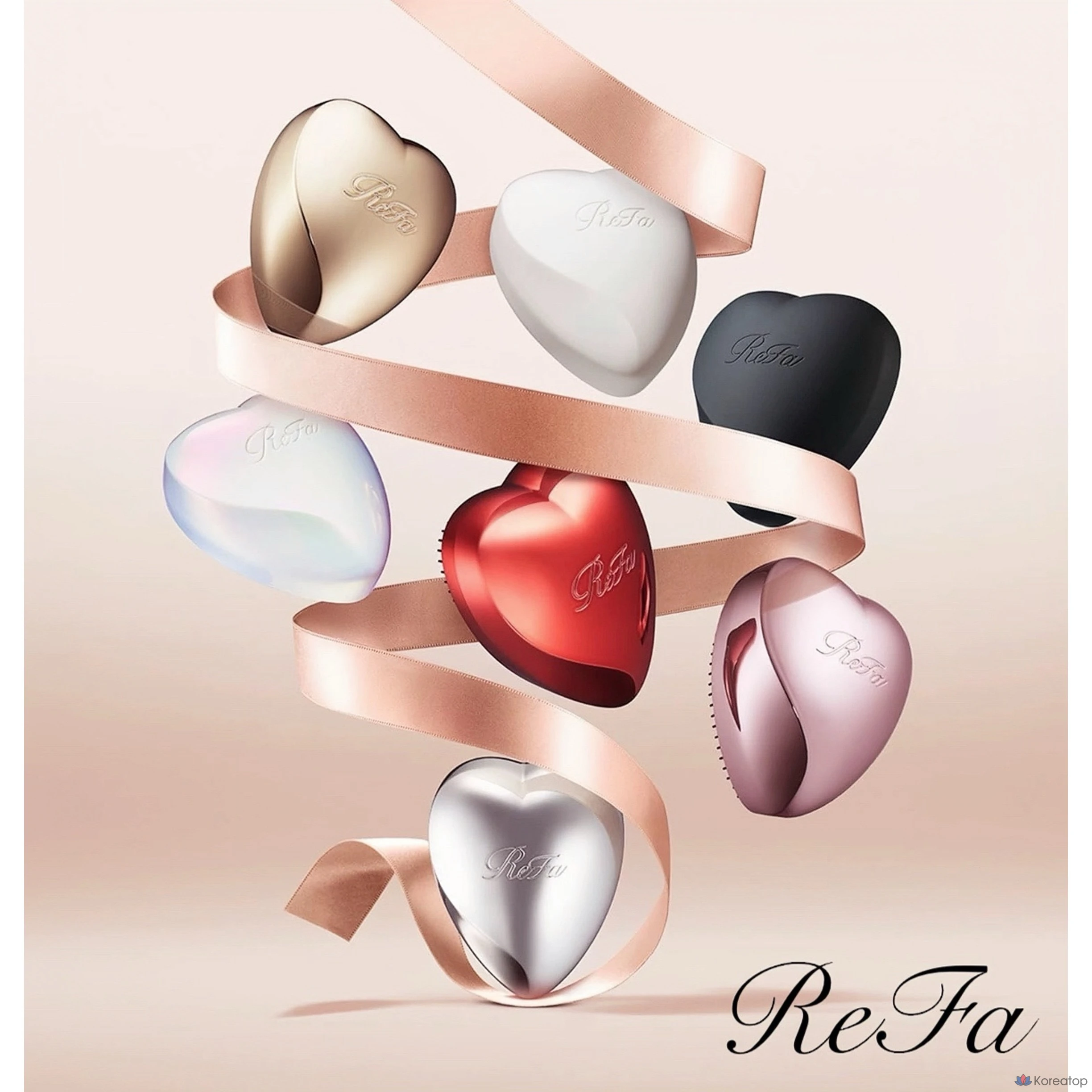 Щетка для волос ReFa Heart Brush, оттенок Rose Gold, 1 шт.