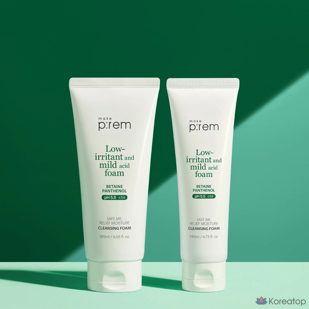 Makeprem Safe Me Relief Moisture Cleansing Foam 180 мл + 140 мл (4 комплекта), фото 2