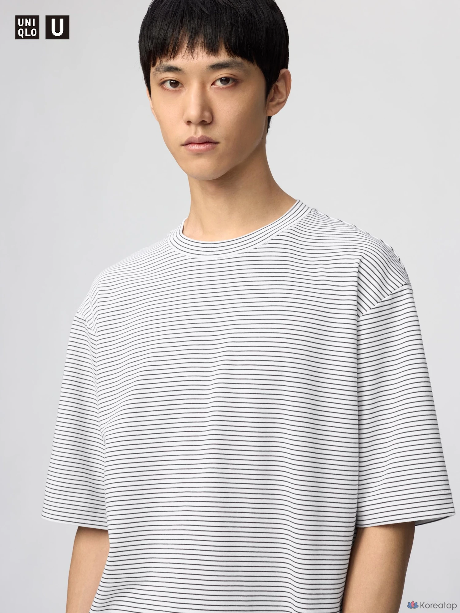 Футболка Uniqlo AIRism Cotton Oversized Stripe T-Shirt
