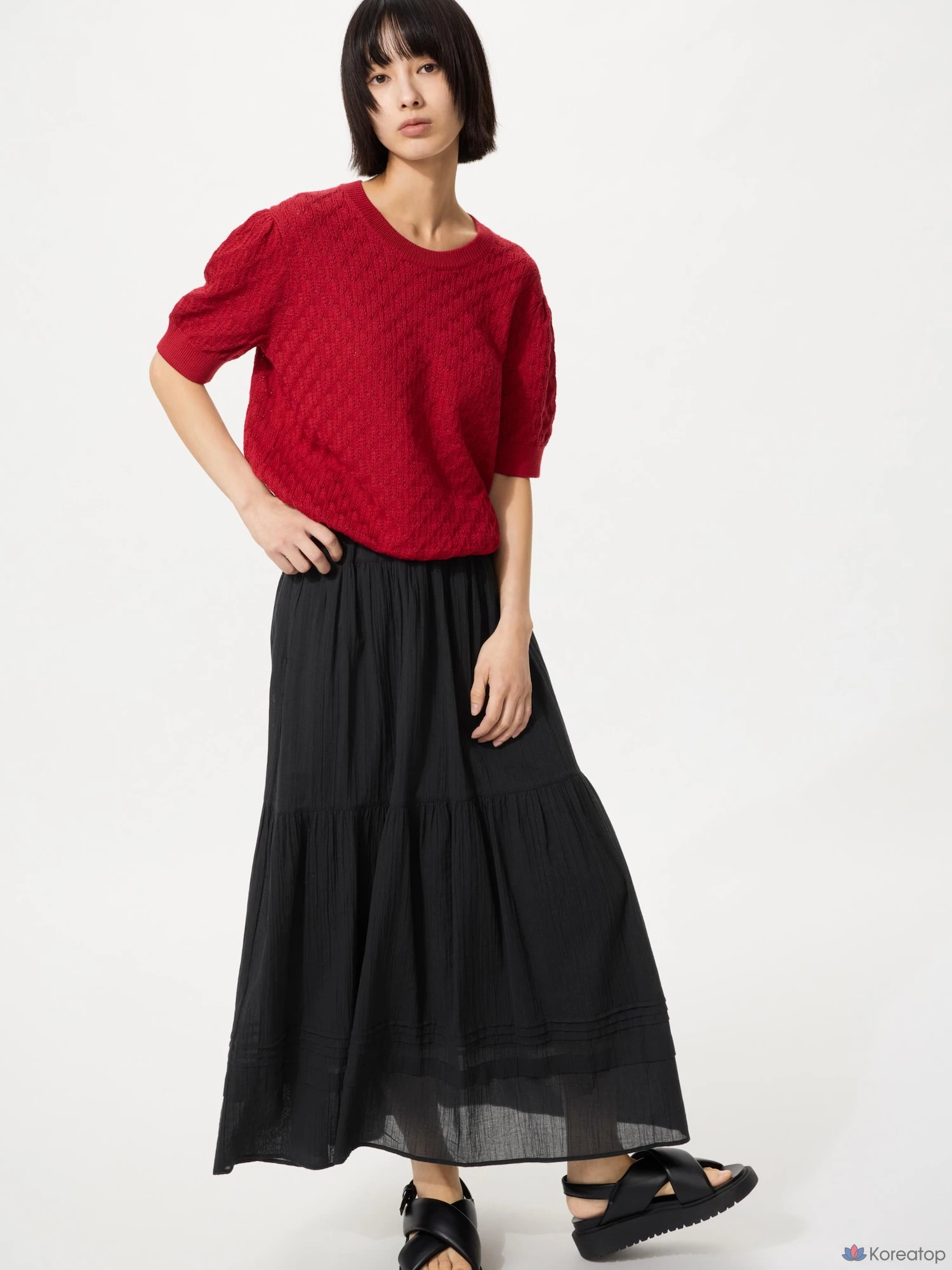 Юбка макси Uniqlo Tiered Maxi Skirt, длина 87-91 см