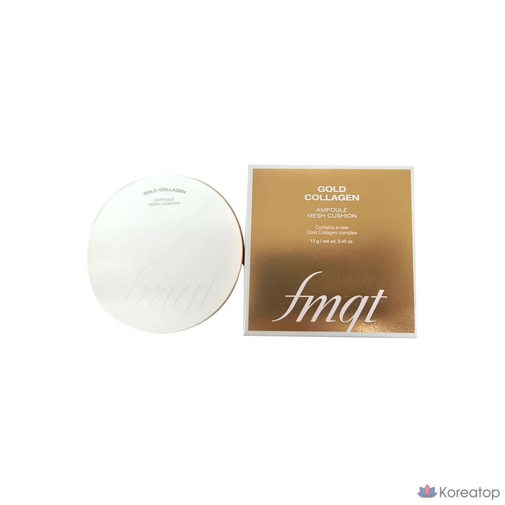 Тональный крем-кушон The Face Shop FMGT Gold Collagen Ampoule Mesh Cushion, № 201, абрикосово-бежевый, 1 шт.