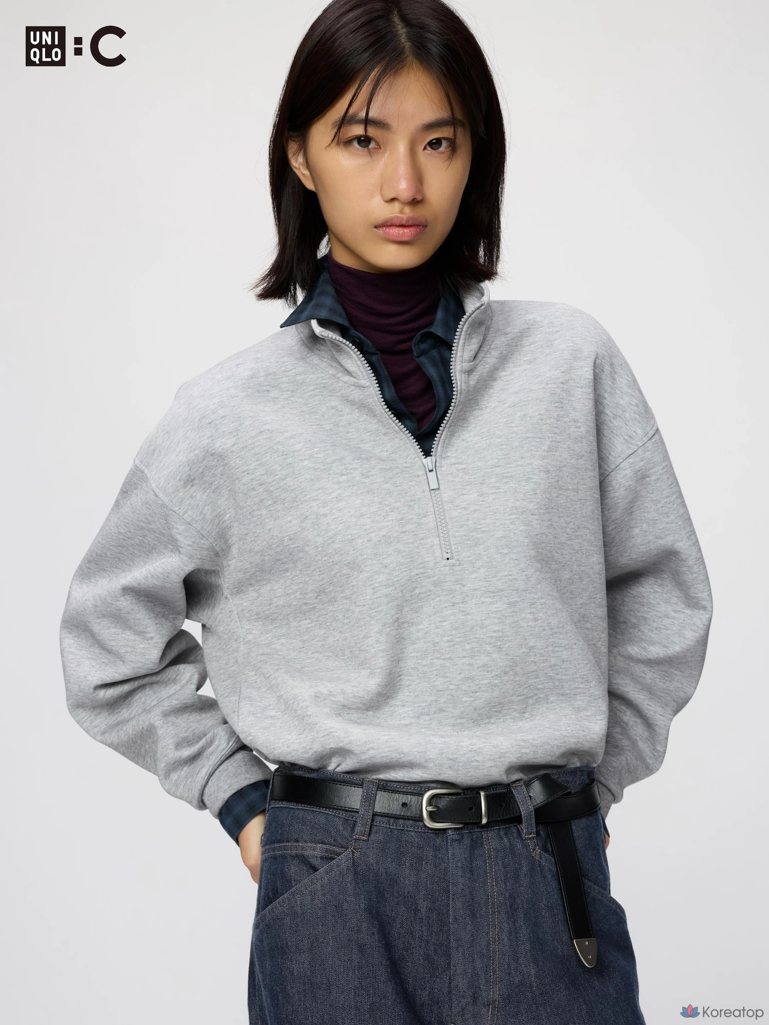 Свитшот на молнии Uniqlo Sweat Half Zip Pullover