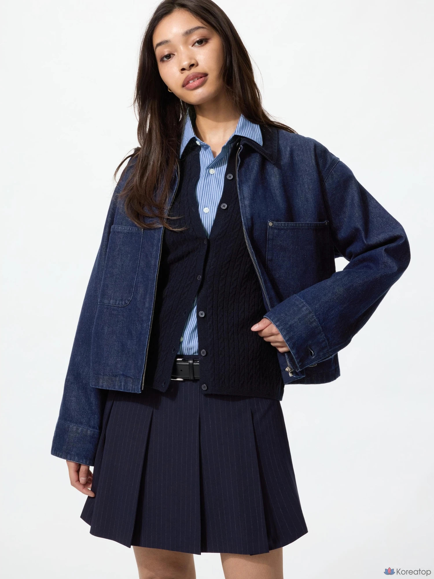 Юбка-шорты Uniqlo Pleated Skorts, в полоску