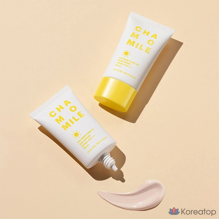 Солнцезащитный крем Nature Republic Chamomile Calming Tone-Up Sunscreen SPF50+ PA++++, 50 мл, 1 шт.