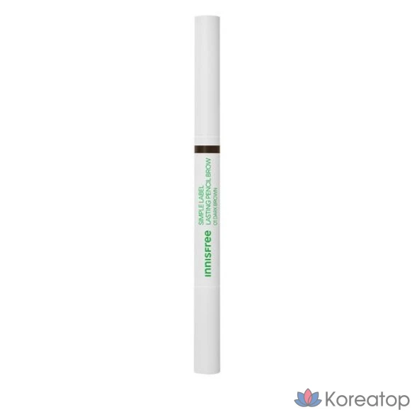 Карандаш для бровей Innisfree Simple Label Lasting Pencil Brow, 0,15 г, темно-коричневый, 1 шт.