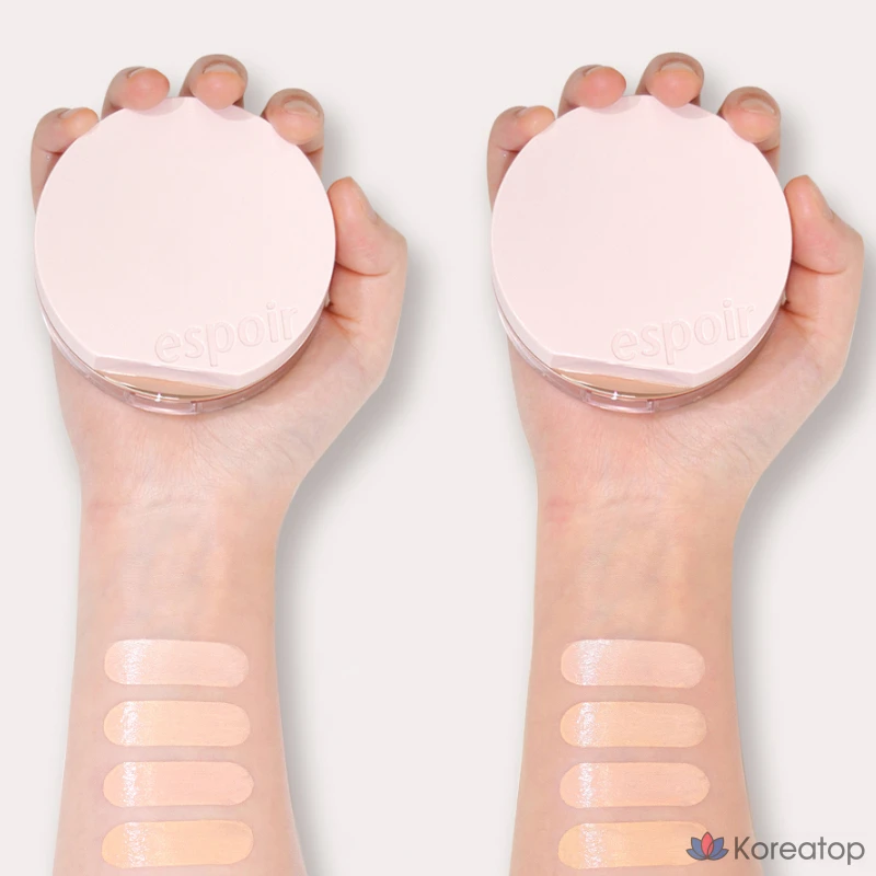 Набор из двух тональных кремов Espoir Biglow Volume Cushion Foundation 13 г + спонж Puff, № 21, цвет слоновой кости, 1 шт.