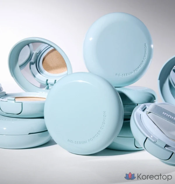 Пудра-кушон Innisfree No-Sebum Powder Cushion, 14 г, цвет слоновой кости (17N), 1 шт., фото 5