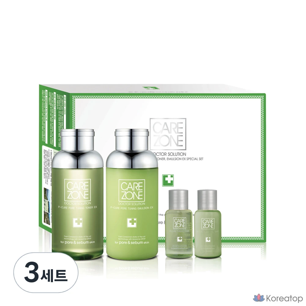 Набор из 2-х эмульсионных тоников для коррекции пор Carezone Figure Pore Tuning Toner Emulsion EX, 3 комплекта.