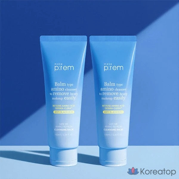 Makeprem Safe Me Amino Refresh Cleansing Balm, 100 мл, 1, Антивозрастной эффект, разглаживание морщин, повышение эластичности, слегка щелочной