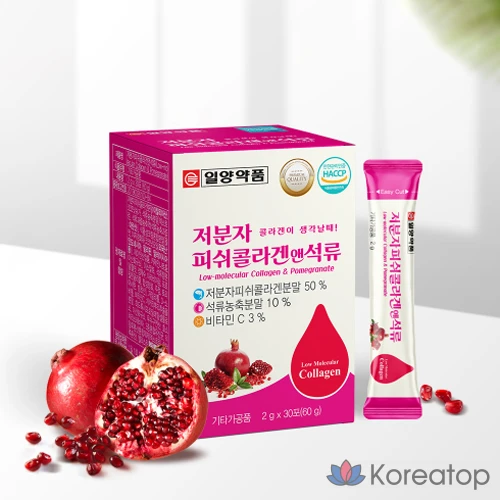 Низкомолекулярный рыбий коллаген и гранат от Il-Yang Pharmaceutical, 60 г, 1 упаковка.