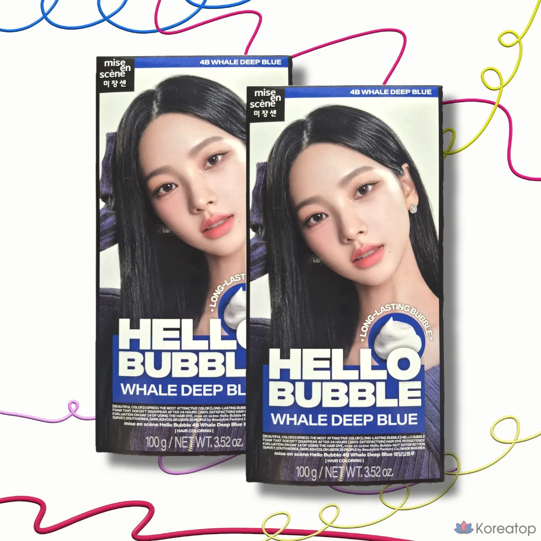 Mise en Scène Новая краска для волос Hello Bubble 100 г, цвет 4B, Wayne Deep Blue, 1 упаковка