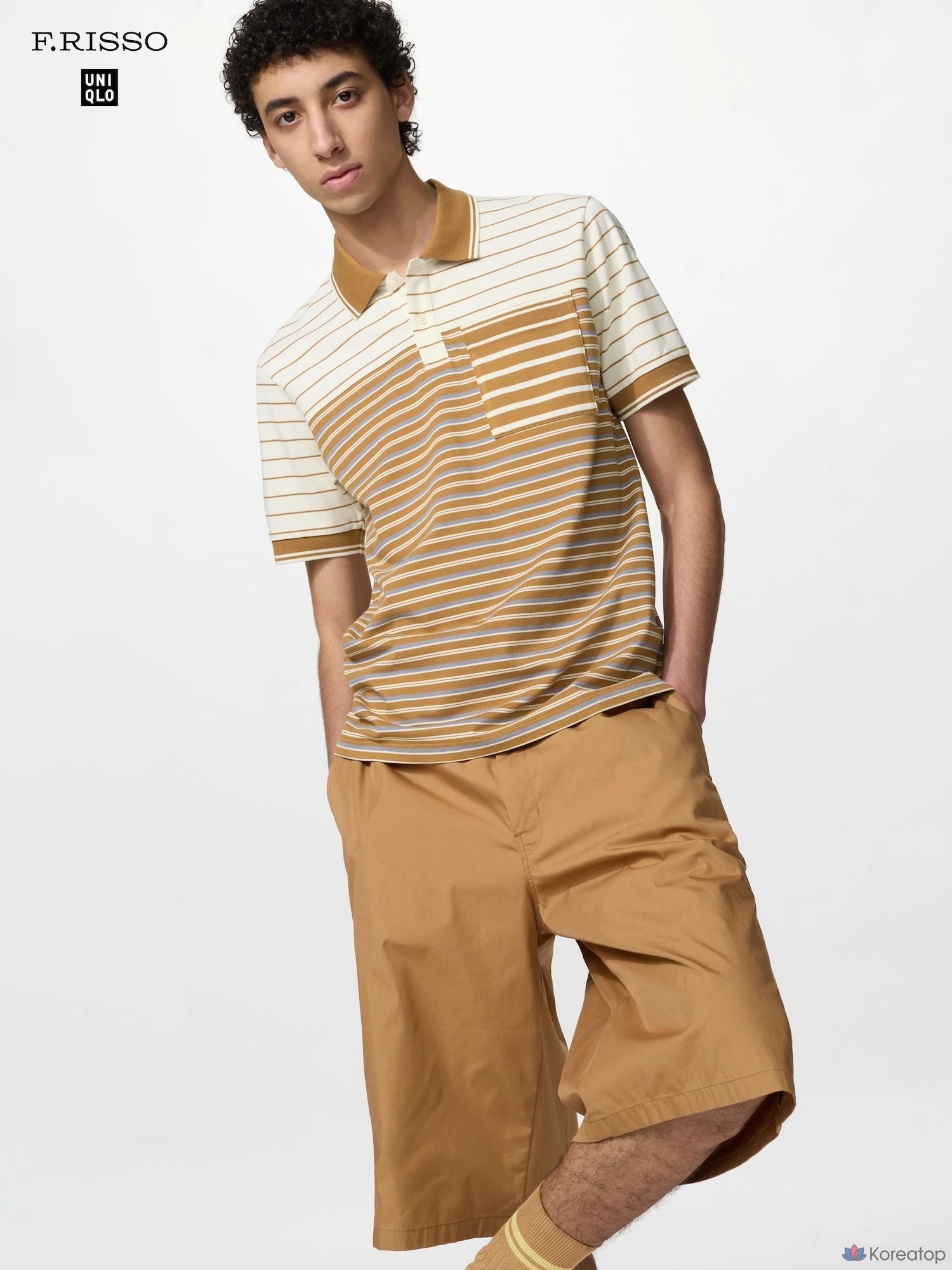 Рубашка поло Uniqlo Dry Pique Slim Fit Stripe