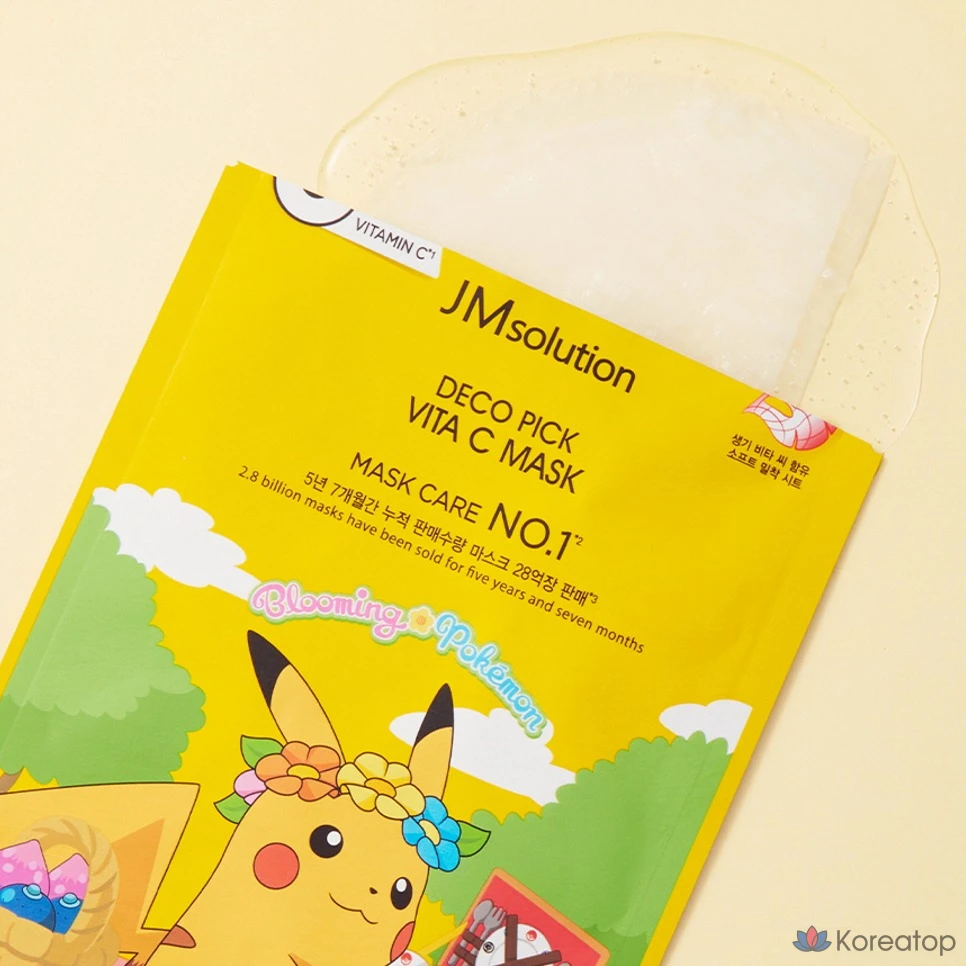 Набор масок JM Solution Pokemon Decopic Vita C + наклейки Dakku, 10 листов, 1 упаковка.