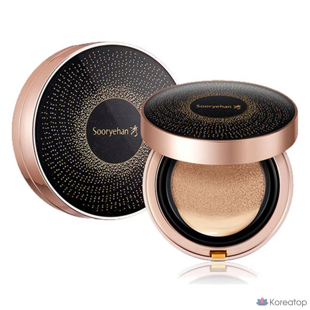 Тональный крем-кушон Sooryehan Black Ginseng 15 г + сменный блок 15 г + спонж 2 шт., № 21, 1 шт.