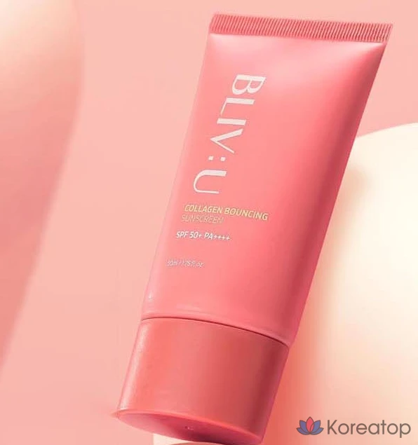 Солнцезащитный крем BLIV:U Collagen Bouncing Sunscreen SPF 50+ PA++++, 50 мл, 1 шт.